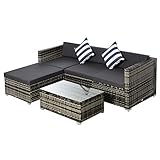 Outsunny 5-TLG. Polyrattan Gartenmöbel Set Gartengarnitur Garten-Set Sitzgruppe...