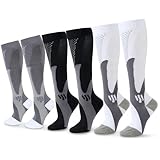 SRunDe 3 Paar Kompressionssocken Sport Damen und Herren 15-25mmHg 40-46...