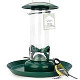 WILDLIFE HOME Körner Futtersäule mit XL Futterteller, Grün I...