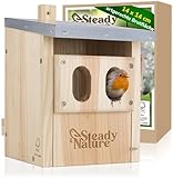 Steady Nature Nistkasten Rotkehlchen - Nistkästen für Vögel für draußen...