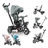 FableKids 5in1 Dreirad Noemi mit Schubstange ab 18 Monate bis 25kg, Vorwärts...