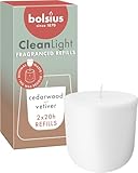 Bolsius - CleanLight Refill - Nachfüllbare Duftkerze - Zedernholz & Vetiver -...
