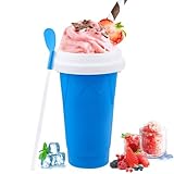 Slushy Maker, Silikon Squeeze Cup mit 2 in 1 Strohhalm und Löffel, Silikon...