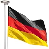 Brubaker 6 m Aluminium Fahnenmast inkl. Deutschland Flagge und Solar...