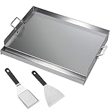CAVATINY Edelstahl Grillplatte | 54x41x8 cm | BBQ Plancha passend für Weber...