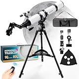 Einsteiger-Teleskop 90/800 mm mit AZ-Montierung – Komplettset inkl. Stativ,...