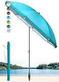 4smile Sonnenschirm Strand SunnyJoy, Türkis - UPF 50+ Strandschirm Ø 180 cm,...