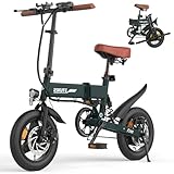 ESKUTE E Bike Herren F200, 14 Zoll Klapprad Elektrofahrrad, 36V 7.8Ah Akku Lange...