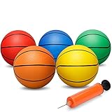 Dilabnda 16CM bunter Kinder Mini Spielzeug Basketball, Gummi Basketbälle für...