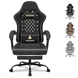 Vittanly Gaming Stuhl mit Frühling Kissen, Ergonomischer Gaming Chair Gamer...