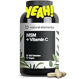MSM 2000mg + natürliches Vitamin C – 365 Tabletten statt Kapseln –...