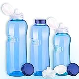 Trinkflaschen-Set: 1L + 0,75L + 0,5L aus Tritan + 3 x Sportdeckel /...