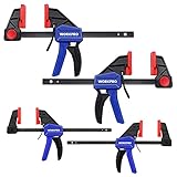 WORKPRO Einhandzwingen Set 4 Stück Schraubzwingen Spanner, Spannweite...