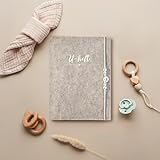 NuNi U-Heft Hülle aus Filz, Grau, mit Babyfußanhänger, für...