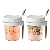 Aoyfuwell 2 Pack Overnight Oats Gläser, 300 ml/10 oz Frühstücksglas,...