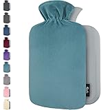 Wärmflasche mit Bezug – Weicher Premium Vliesbezug – 1,8l groß...