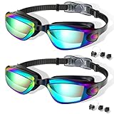 FullLove Schwimmbrille Kinder, 2 Stück Schwimmbrille mit Silikon-Nasenbrücke,...