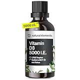 Vitamin D3 - Laborgeprüfte 5000 I.E. pro Tropfen - 50ml (1700 Tropfen) - In...