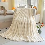 WONGS BEDDING Kuscheldecke Flauschig - Bubble Decke Beige, Wolldecke &...