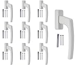 Stahlia Fenstergriffe Aluminium (10 Stück) Weiß ergonomisch Balkontürgriff...