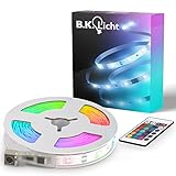 B.K.Licht - USB LED Strip 3 m mit Fernbedienung, buntes RGB, dimmbar, Streifen,...