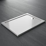 DOOLEEWEE Acryl-Duschwanne mit den Maßen 100x70x4 cm, in weißem Hochglanz,...