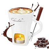 Wvu & Wvo 200ml Keramik Schokoladenfondue Set,Schokofondue Tasse,Becher zum...