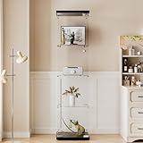 AUFHELLEN Glasvitrine Standvitrine in Schwarz, 164x42.5x36.5CM Modern Glas...