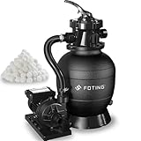 Sandfilteranlage mit Pumpe inkl. 400g Filterbälle | schwarz | 400W | 10.000 L/h...