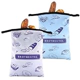2 Stück Wiederverwendbare Brotbeuteln, 43x31,5cm Brottüten...