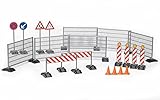 bruder 62007 - Zubehör Baustellenset, Zäune, Schilder & Pylonen - 1:16...
