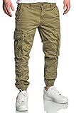 REPUBLIX Herren Jogger Cargo Chino Jeans Hose R7020 Olive W32