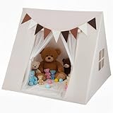COSTWAY Spielhaus Kinder Indoor, Tipi Zelt für 2-3 Kleinkinder, Kinderzelt mit...