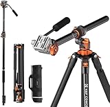 Kamera Stativ,K&F CONCEPT Videostativ Video Tripod mit Fluidkopf,231cm Stativ...