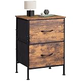 WLIVE Nachttisch, 2 kommode mit schubladen,Stoffschubladen mit Auszügen,für...
