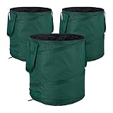 Relaxdays Laubsack selbstaufstellend, 3er-Set, Gartenabfallsack Pop-Up, 85L,...