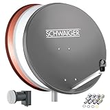 SCHWAIGER 487 SAT-Anlage Satelliten-Set Satellitenschüssel Twin-LNB digital 8X...