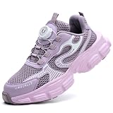 SDEQA Sicherheitsschuhe Damen S3 Arbeitsschuhe mit Stahlkappe Trends Drehknopf...