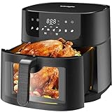 Heißluftfritteuse XXL Air Fryer 9L - Heissluftfriteuse mit Großes Sichtfenster...