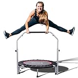 BCAN 102 cm Klappbares Fitness-trampolin, mit Haltestange (4 Fach...
