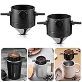 DBAILY Kaffeefilter - 2 Stück Wiederverwendbar, Edelstahl, Kein Filterpapier,...