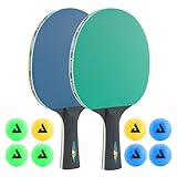 JOOLA 54814 Tischtennis-Set COLORATO Bestehend aus 2 Tischtennisschläger + 8...