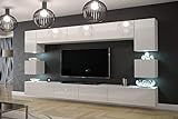 Furnitech Modernes TV Möbel mit LED Beleuchtung Schrank Wohnschrank Wohnzimmer...