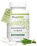 PlusVive Magnesiumcitrat Kapseln hochdosiert I 1x 180 Kapseln I 700mg...