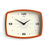 Jones Clocks® Movie wanduhr | Retro rechteckige uhr | 25 cm | Orange | Cooler...