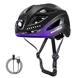 ROCKBROS Fahrradhelm mit Licht, MTB Helm Herren Damen mit USB 1800 mAh...