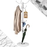 Casaria® Kleiderständer Marmorsockel Metall 14 Haken 360° Drehbar Stabil...