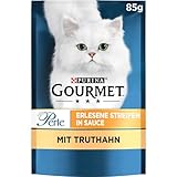 Gourmet Perle Erlesene Streifen Katzenfutter nass, mit Truthahn, 26er Pack (26 x...