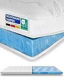 Premium Gelschaum-Topper 90 x 200 cm mit RG 50 - Hochwertiger Lyocell-Bezug -...