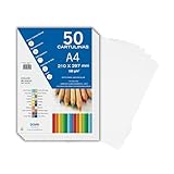 Dohe - Weißer Karton A4 (50 Stk.) - Größe 21x29,7 cm, Dicke 180 g/m²,...